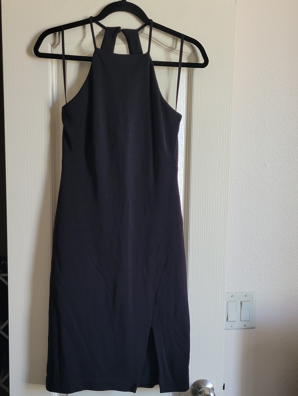 Ralph Lauren Black Halter Midi Dress with Front Slit